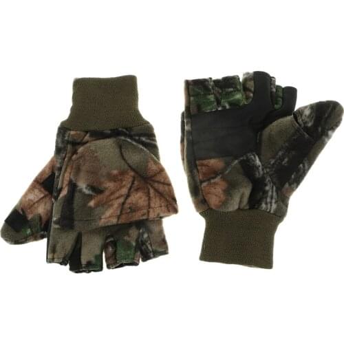 Convertible Fingerless Gloves With Mitten Cover For Fishing Hunting Cycling