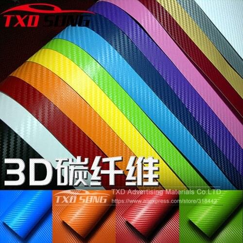 30*127CM/Lot 3D Carbon fiber film with 16 colors Option 3D carbon sticker for car interior decoration 3D carbon wrap