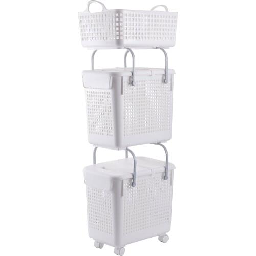 Like-it Japan imported superimposed with lid hamper household bathroom classification dirty clothes storage basket laundry