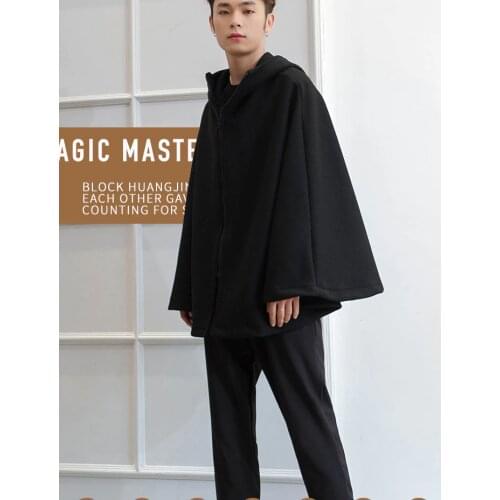 Wool cape coat men bat type autumn winter hoodie coat mens hoodie coat mens Woolen Cape Cape tide