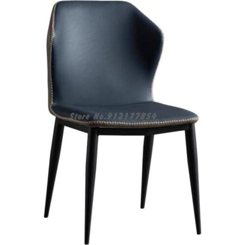 Modern minimalist home backrest soft bag dining chair light luxury net red makeup chair wrought iron dining table chair nordic r