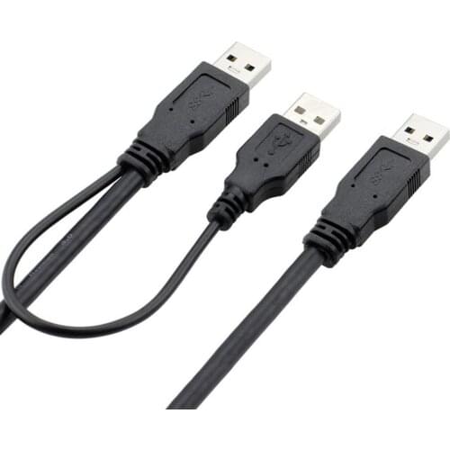 Super Speed USB 3.0 Power Y Cable Two A Male to USB Male for External Hard Disk