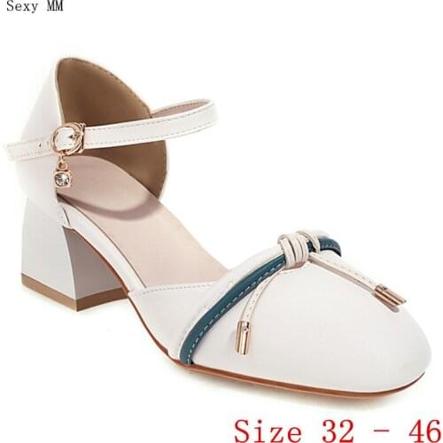 Women Med High Heels Pumps High Heel Shoes D'Orsay Woman Party Shoes Kitten Heels Small Plus Size 32 33 - 40 41 42 43 44 45 46