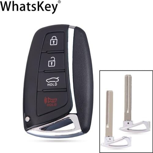 WhatsKey 4 Button Smart Car Key Shell for Hyundai Santa Fe Genesis 2013 2015 Azera Equus IX45 Replacement Remote Control Key