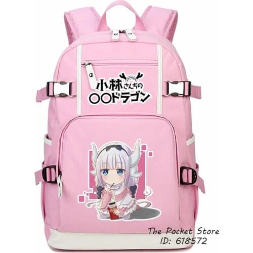 High Quality Cartoon Miss Kobayashis Dragon Maid KannaKamui Cosplay Backpack Anime School Bags Canvas Women Backpack Travel Bag