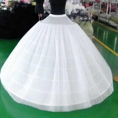 Adult Womens Skirt Ball Gown Petticoat Crinoline Birdcage Cosplay Underskirt Tutu 2 Layers Tulle and 6 Hoop Skirt For Wedding