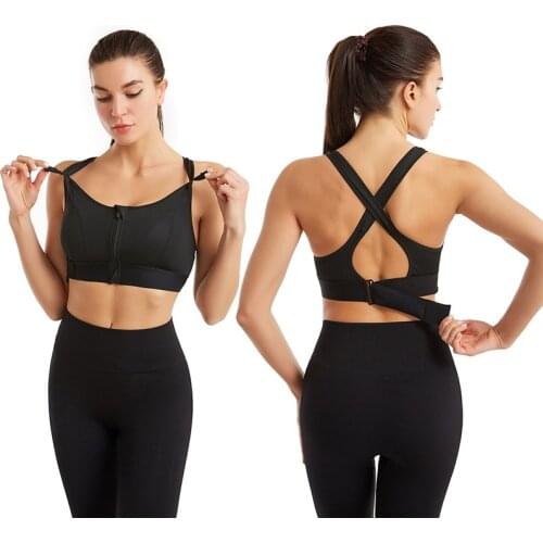 Women Yoga Belt Zipper No Steel Ring Underwear Sports Bra Adjustable Running Comfortable Shockproof Underwear Gym Bralette Vest