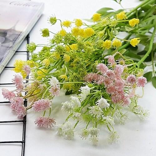 1pc 2 forks plastic artificial flowers branch home wedding party decorative floral arrangements photography props Fake Flowers