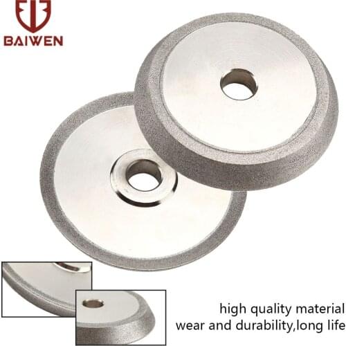 1pc 3 Inch Diamond Grinding Wheel Dish Grinder Circle Sharpener Discs for Carbide Metal Tungsten Steel Milling Cutter Tools