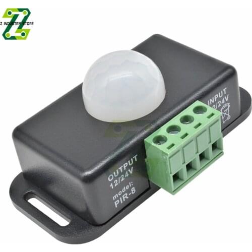 DC 12V-24V 8A Body Infrared PIR Motion Sensor Switch Human Motion Sensor Detector Switch For LED Light Strip Automatic