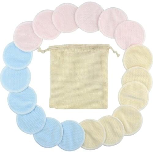 18pcs Reusable Make Up Remover Pads Washable Bamboo Cotton Cloth Puff With Laundry Bag Wipes Face/Eye/Lip Clean Facial Skin Care