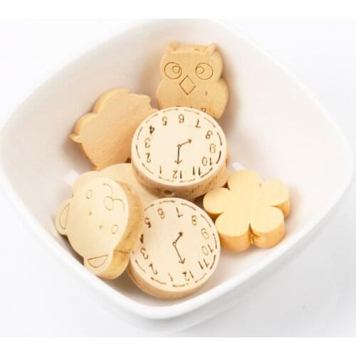 Natural Wooden beads Flower Bear Owl Spacer Beads For Jewelry Making 20mm 20Pcs DIY 2018 new KL140