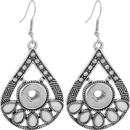 2018 New Snap Jewelry Vintage Mini 12mm Snap Button Earrings Fit 12mm Snap Earrings for Women Girls Gifts Buttons Jewelry