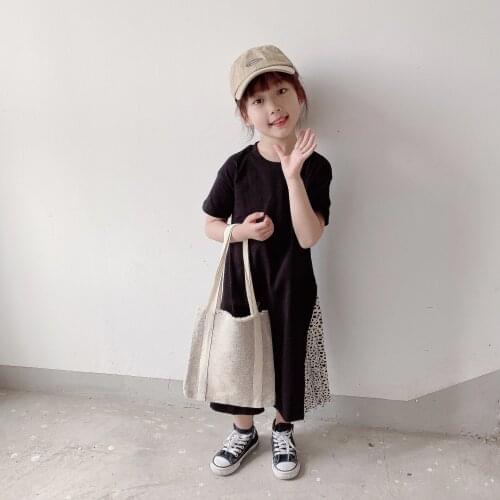 2021 New Summer Mommy and Daughter Matching Clothes Matching Family Outfits Leopard Patchwork Cotton Teen Clothes,#6242