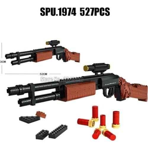 Ausini 527pcs military gun super arms series m870 shotgun building block Toy
