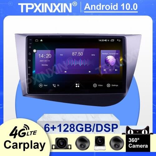 2din 6+128GB 360 Camera Android 10 Car Radio For Seat Leon 2005 2006 - 2010 2011 2012 Multimedia Video DVD Player Navigation GPS