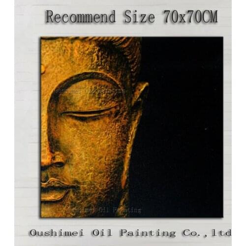 Free Shipping Best Wall Decoration Handmade Buddha Portrait Painting On Canvas Hand-painted Abstract Modern Buddha Oil Paints