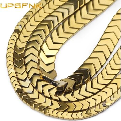 Natural Stone Gold Arrow Shape Hematite Charm Loose Spacer Beads For Jewelry Making 4/6/8/10mm DIY Bracelet Necklace Accessories