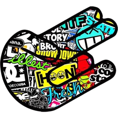Colored Personalized Sticker Accessories Shocker Hand Decal Car Motorcycle Waterproof Sunscreen Scratch-Proof Sticker Kk13*9cm