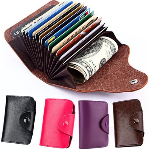 1Pc Unisex Solid Color 15 Bits Business Card Holder Credit Card Case Id Holder for Women Men Card Organizer Bag