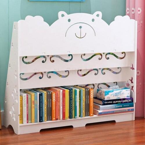 Childrens Bookshelf Landing Childrens Book Simple Cartoon Bookcase Storage Kindergarten Book Newspaper Rack Multi-layer Pictur