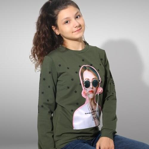 LİMOSSE STAR PRINTED CHILDREN AND YOUNG GIRL SWEATSHIRT GLASSES GIRL WALL LAMP ZİNCİR FUTHER TURKISH FINANCIAL HAKİ TOP CLOTHING FASHION STYLE