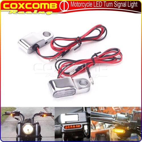 For Harley Sportster XL 1200 883 48 Touring E24 Emark Motorcycle Black/Chrome Mini LED Turn Signal Indicators Blinker Lamp