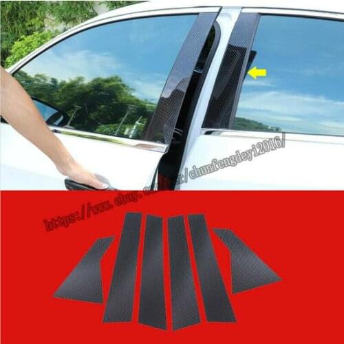 For Honda Civic Sedan 2016-2018 Carbon fiber Door Pillar Posts Covers Trim 6pcs