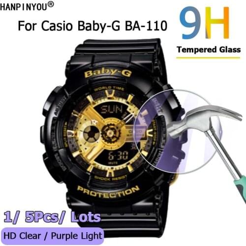 For Casio Baby-G BA-110 BA110 Ladies Watch HD Clear / Anti Purple Light 2.5D Slim Tempered Glass Film Screen Protector Guard