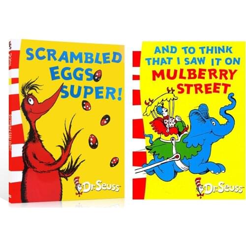 Dr.Seuss Series SCRAMBLED EGGS SUPER / AND TO THINK THAT I SAW IT ON MULBERRY STREET Baby Picture Story English Books for kids