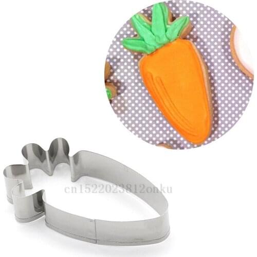 Hot new 1pcs Stainless Steel Cartoon Carrot Shape Cookie Cutters Mold Fondant Cake Decorating Molds Baking Biscuits Tools