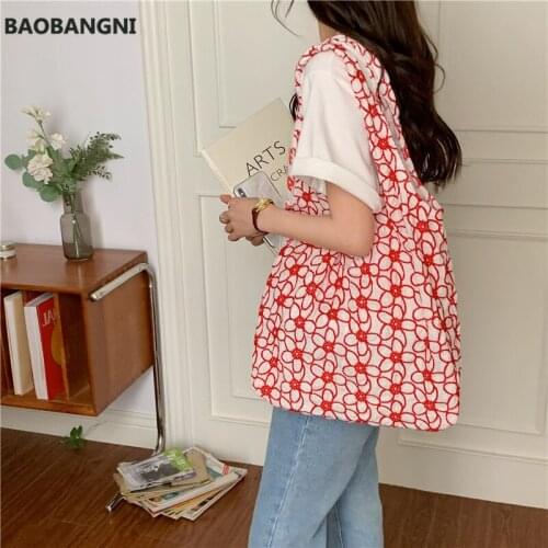 Women Canvas Shoulder Bags Flower Embroidery Totes Female Casual Floral Handbags Cotton Cloth Shopping Bag Girls School Book Bag