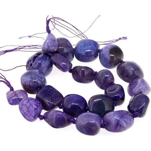 Perfect Knotted Random Nugget Purple Agate 9mm-20mm Gemsone Loose Beads One Full Strand LC3-0188