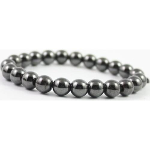Hot sale magnetic 8 mm hematite round beads bracelet wholesale price and HB1003
