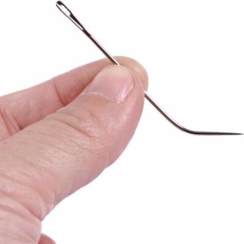 50pcs J TYPE Weaving Needle Hook /Sewing Needles For Human Hair Extension Hair Weaving Knitting Tools