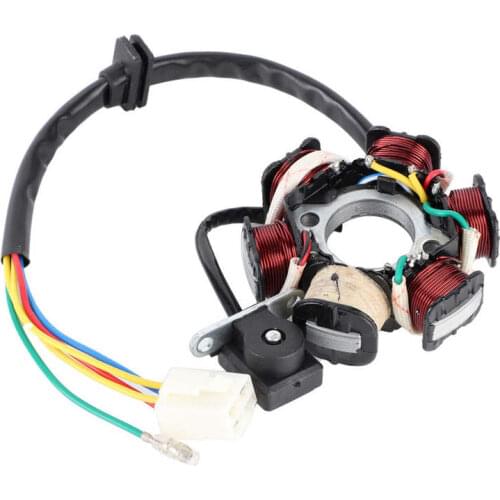 MagnetoStator Coil Generator Aluminium Alloy Fit for GY6 125/150CC Dual Yellow Wire DC ATV Scooter Motorcycle 152QMI 157QMJ