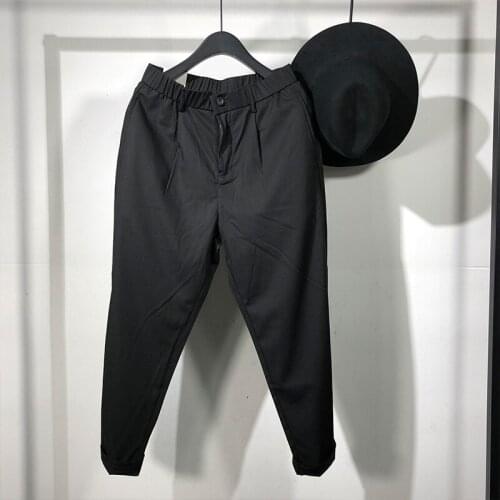 Owen Seak Men Casual Harem Pants Men Clothing Cargo High Street Sweatpants Autumn Men Calf-Length Japanese Black Pants