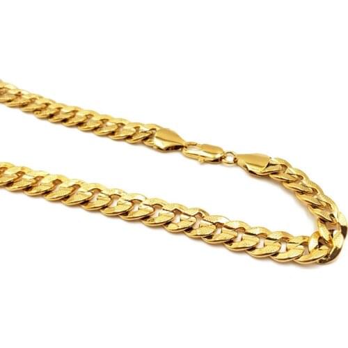 Mens Necklace 18 k 22 K 24 K Thai Baht Fine Gold Filled Charms Link 24" Chain Fashion Jewelry