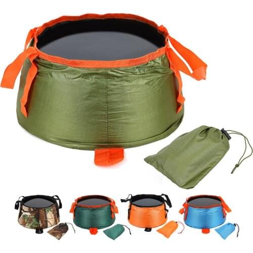 Hot New Portable Water Buckets 11*9*5 inch For Outdoor Hiking Camping Folding Washing Basin Pot durable water Container bag