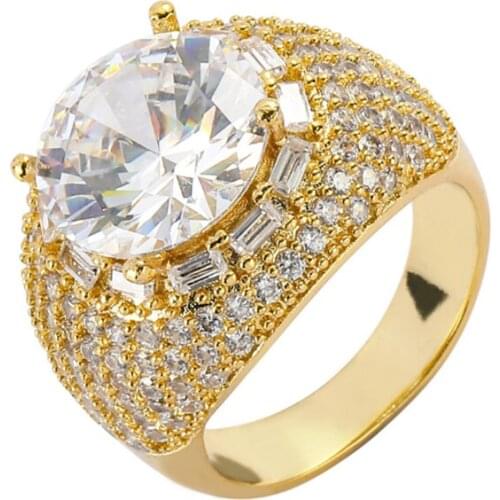 New Couple Jewelry Hip Hop AAA Cubic Zirconia Inlaid Men Women Ring Party For Gift