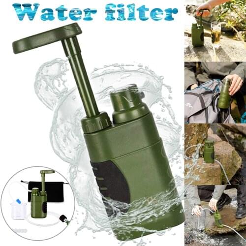 Outdoor Water Purifier Pump Personal Emergency and Survival Gear - Camping Water Filter Mini Portable Filter for Camping Hiking