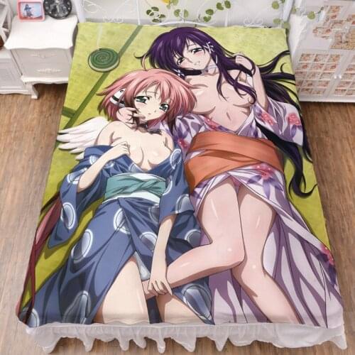 Anime Heavens Lost Property characters sexy girl Icarus & Satsukitane Mikako bed sheet milk fiber & flannel blanket 150x200cm