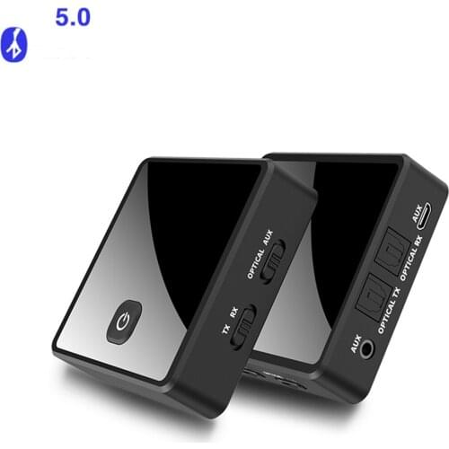 Low Latency TV Audio Transmitter Receiver Wireless Bluetooth 5.0 Adapter For Headphones Stereo Music With 3.5mm AUX Jack