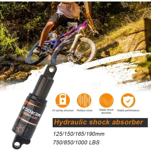 Bicycle Oil Spring Shock Rear Absorber 125/150/165/190mm Adjustable Bike Shock Damper Reducer for Mountain Bike Scooter