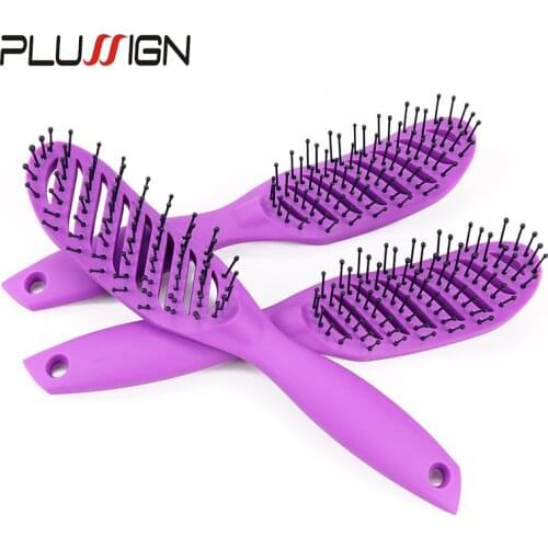Plussign Curly Hair Brush White Afro Comb Black Detangle Magic Hair Comb Hairdressing Tool Bristle Brush For Salon And Home Use