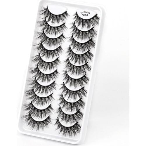 3/10Pairs 3D Mink Lashes Natural Thick False Eyelashes Wispy Fake Lashes Faux Cils Makeup Eyelash Extension maquiagem