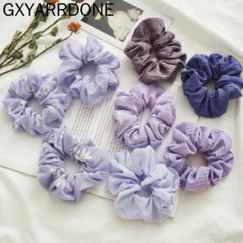 Woman Purple Color Hair Ties Scrunchies Girls Ponytail Holders Women Hair Accessories Headwear Ornaments Hair Gum Rope