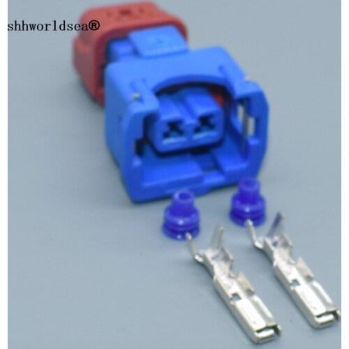 Shhworldsea 2 Pin way Knock Sensor Plug blue female Waterproof auto electric wire connector for car Mitsubishi PB186-02326