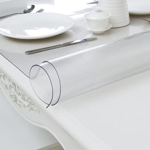 1.0mm Soft Glass Tablecloth Transparent PVC Round Dining Table Cover Waterproof Oilproof Floor Home Decoration Tablecloths