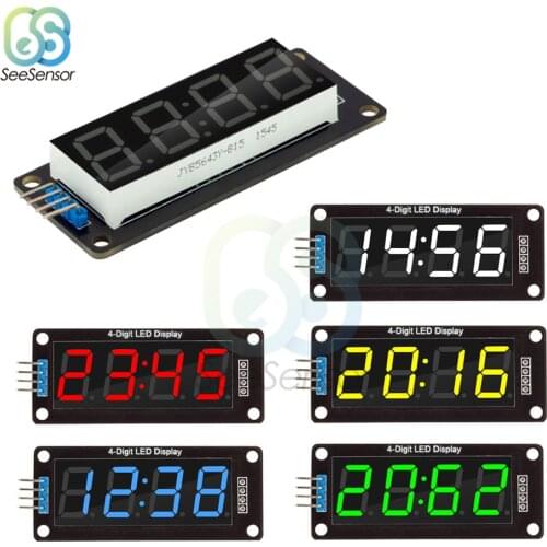 TM1637 0.56" 0.56 Inch 4-Digit Digital Clock LED Display Tube 7 Segments LED Clock Double Dots Module For Arduino